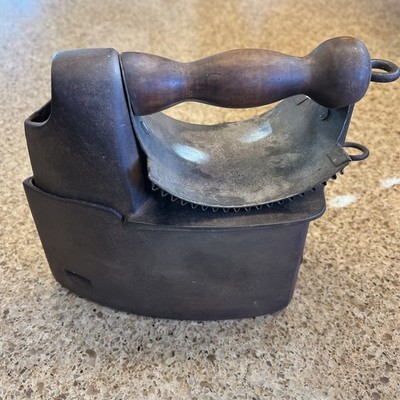 Pease Charcoal Clothes Iron 1904 Patent Pending Sad Vintage Antique Coal Fired
