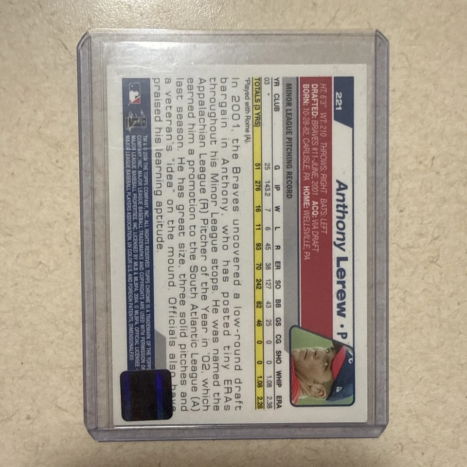 2004 Topps Chrome - Anthony Lerew #221 (AU, RC) - Image 2 of 2