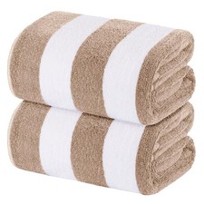 Beach Towels Oversized Cabana Stripe Cotton Bath Towel Large - Luxury Plush T...