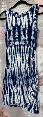LOVE FIRE Fitted Tie Dye Dress Blue Women s Size Small NWT