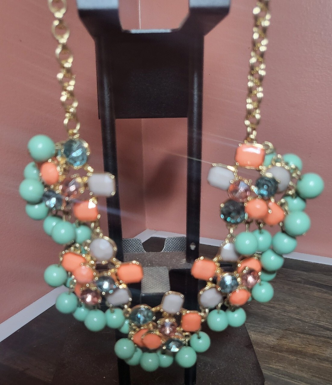 Statement Necklace Multicolor Acrylic Stones, Min… - image 10