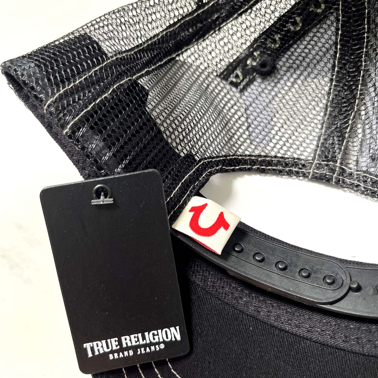 NWT Original TRUE RELIGION Trucker Baseball Cap Embroidered Patch Stitched Mesh image 6