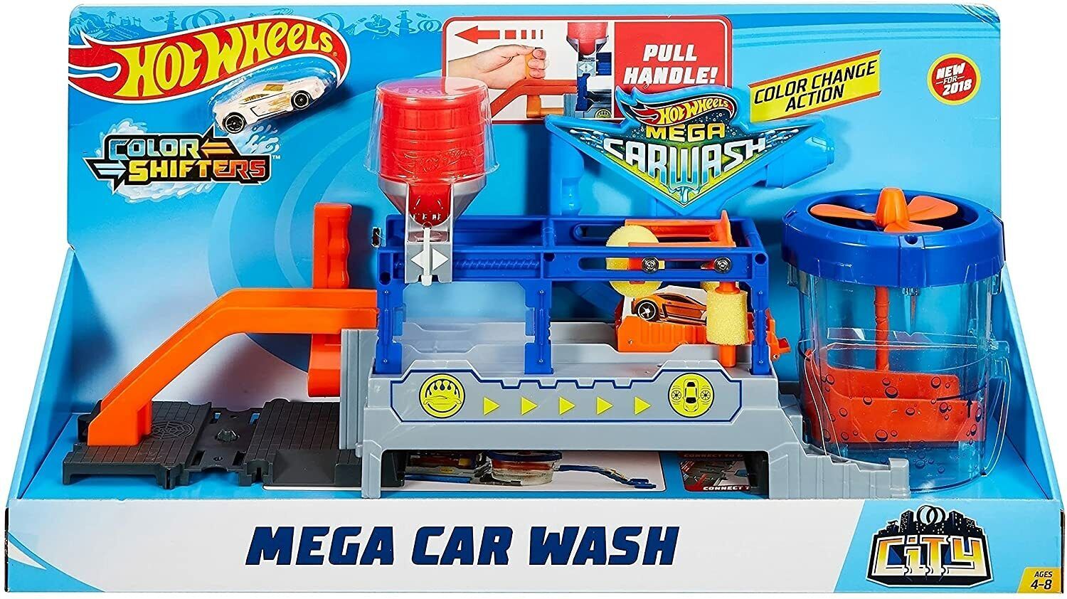  Hot Wheels City Mega Car Wash, 1 Color Shifters Car, Hot & Ice  Cold Water Tanks for Mess-Free Color-Changes, Connects to Other Sets, Toy  for Kids : Toys & Games