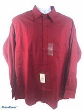 NWT Pierre Cardin Mens 16 1/2 Crimson Colored Long Sleeve Button Up Shirt