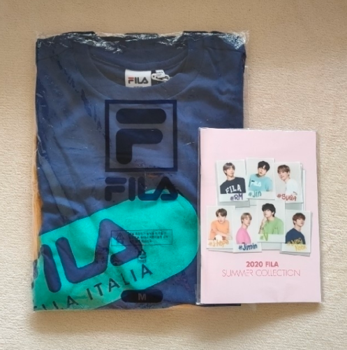 BTS COLORFUL SUMMER COLLECT FILA BTS T-shirt Jungkook wearing M size & Photobook - Picture 1 of 3