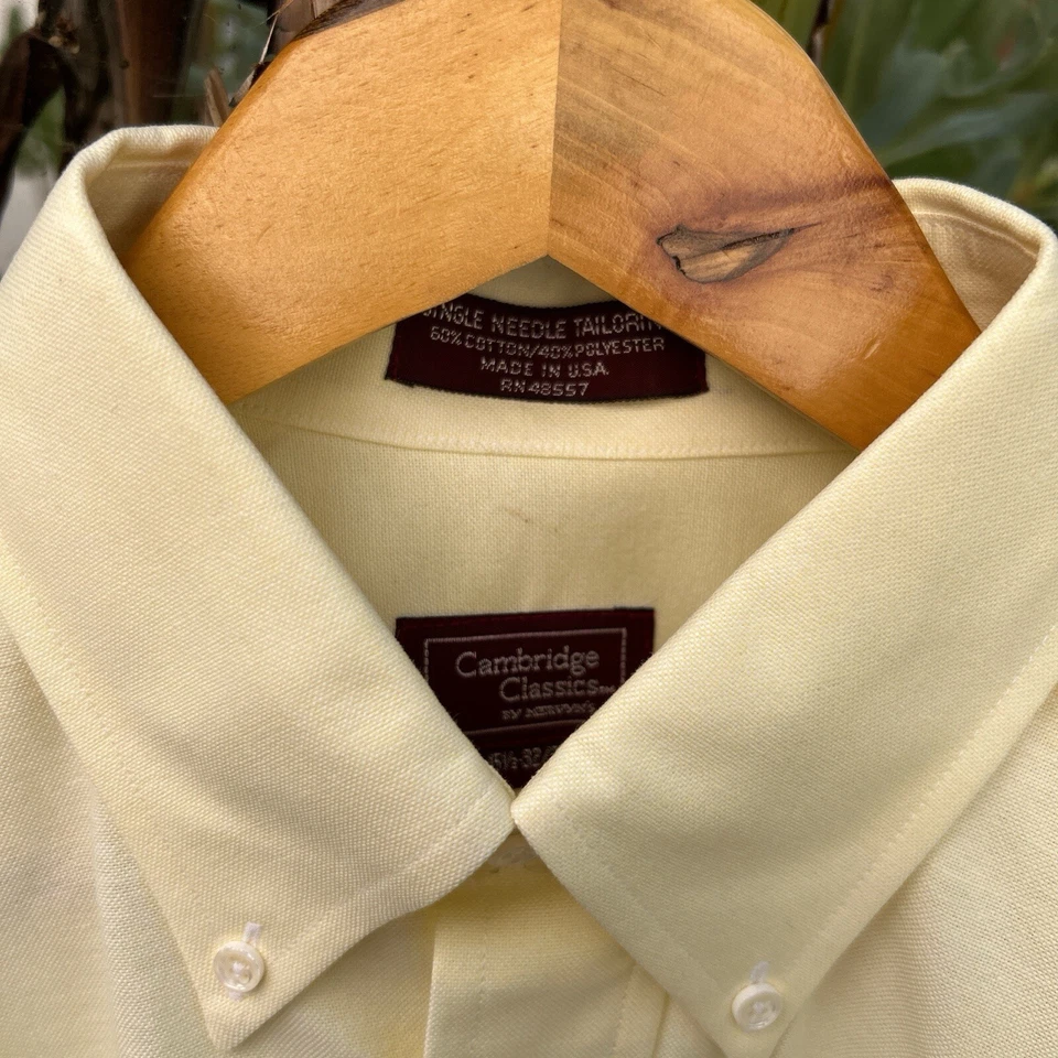 Camisa abotonada vintage de los 90 Cambridge Classics Mervyn’s para hombre 15,5 - 32/33 Foto 2 de 4