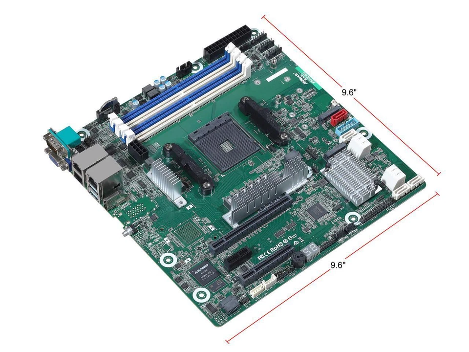 AsRock Rack X570D4U micro-ATX Server Motherboard AMD AM4 PGA 1331 Dual GLAN - Image 3 of 4