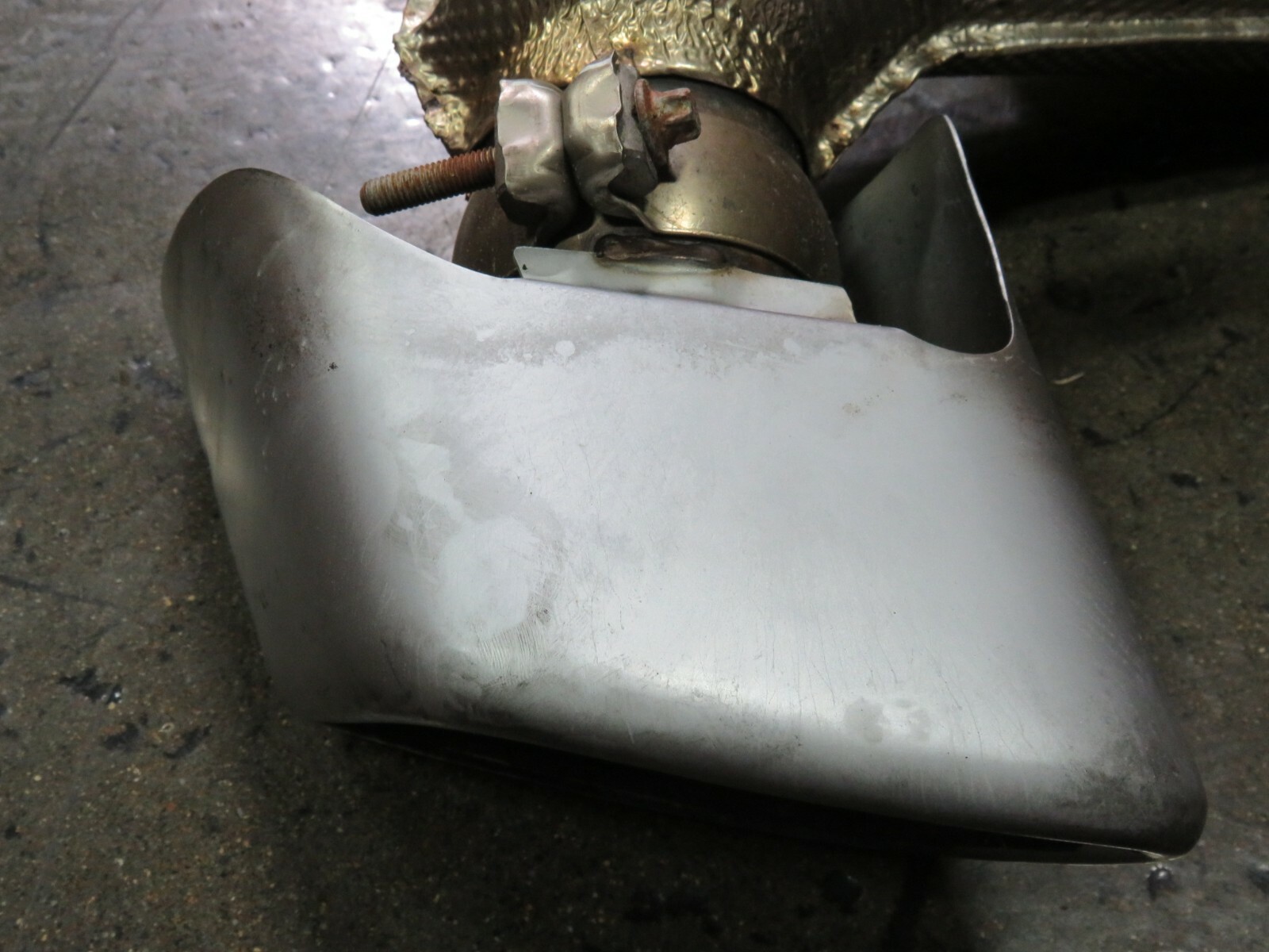 McLaren 570S, LH, Left Tail Pipe, Used, Smoke Damage, P/N 13H0258CP