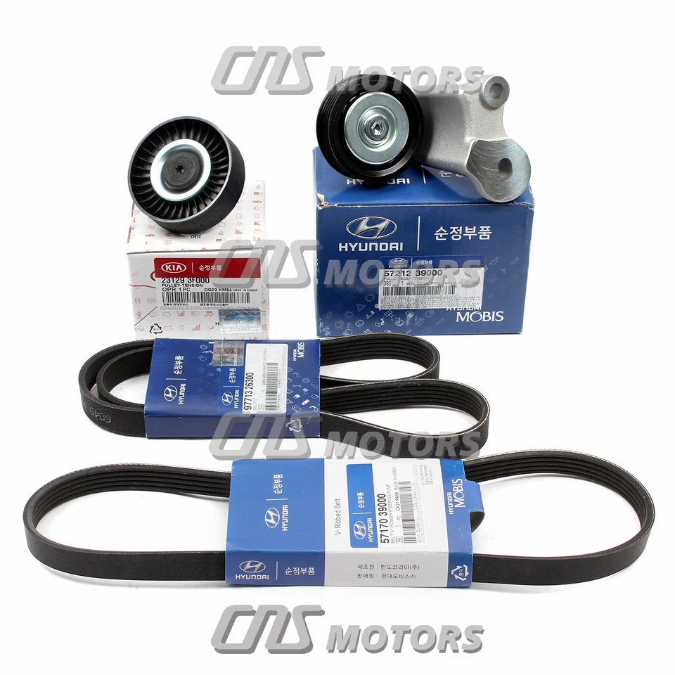 ⭐GENUINE⭐ V-Belts & Pulley Kit for 2003-2006 Santa Fe 3.5L 2004-2006 Amanti - Image 2 of 4