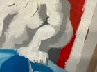Dog on a lounge chair on the beach oil painting 20 x 24” — photo 8