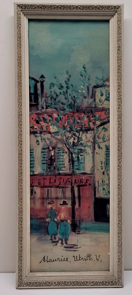 Maurice Utrillo V French Parisian Street 2 Paintings With Beautiful Custom Frame - Image 3 of 4