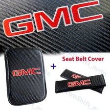 Embroidery For Gmc Center Armrest Cushion Mat Pad W Seat Belt Cover Set New