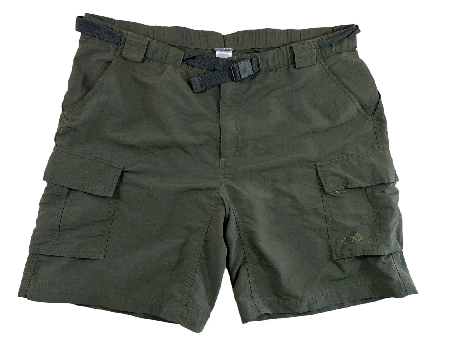 North Face Cargo Shorts Mens Sz XXLarge Buckle Lightweight Outdoors Hiking Green