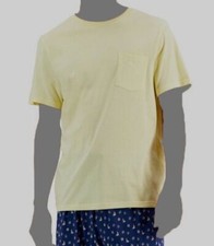  31 Club Room Men's Yellow Cotton Modal Pocket T-Shirt Crew Pajama Top Size M