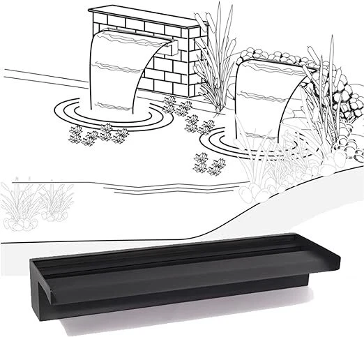 Blade Jet Waterfall Feature Fountain Cascade Modern Black Plastic Water Sheet - Image 2 of 4