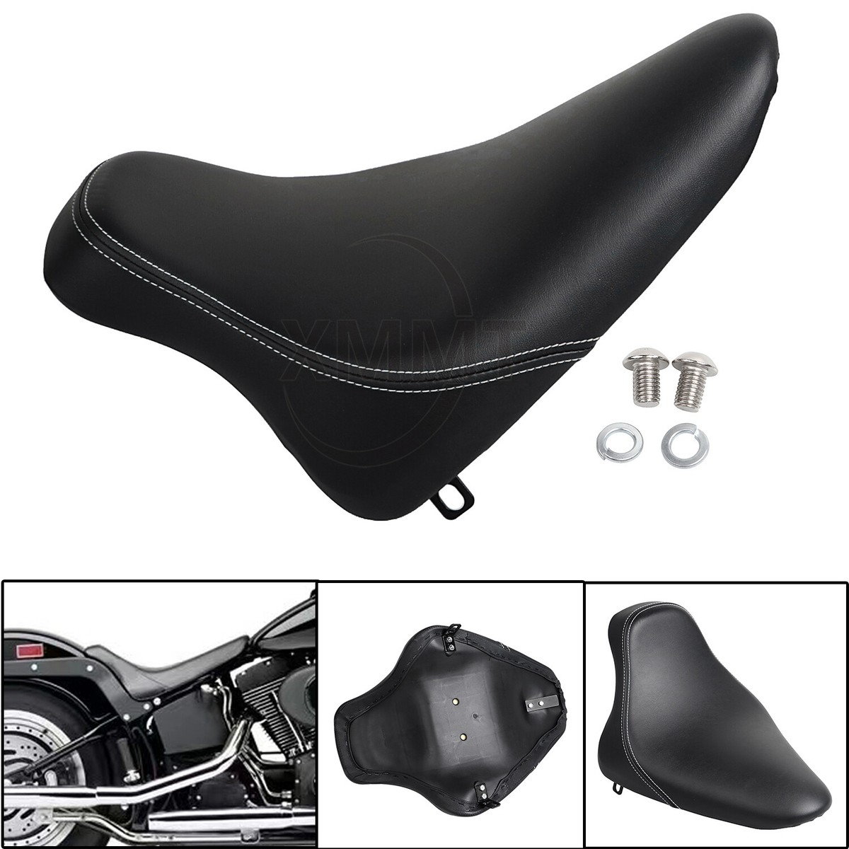 Motorcycle Black Butt Bucket Solo Seat For Harley Softail Springer