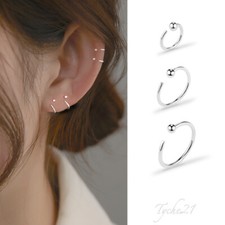 Womens Tiny Small Hoop Earrings 316L Surgical Steel Ear Stud Minimalist Jewelry