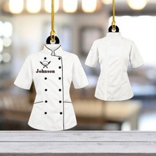 Personalized Chef White Uniform Ornament, Chef Uniform Ornament, Custom Chef Hat