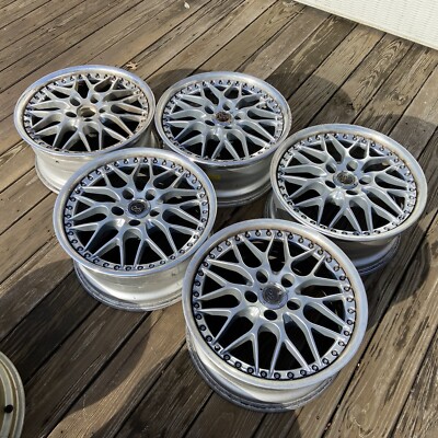 17x8 Enkei Aegis Mesh JDM Wheels 3pc +37 Hi Disk 5x112 VW AUDI 