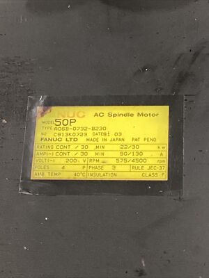 あきお FANUC AC SPINDLE MOTOR 50P A06B-0732-B230 #711AXFML | eBay