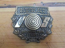U.S. Shooting Team 1992 Barcelona Olympic Belt Buckle 3 2-1/2 good condition
