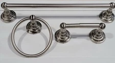 Satin Nickel Bathroom Accessories Set Towel Bar Towel Ring Tissue Holder