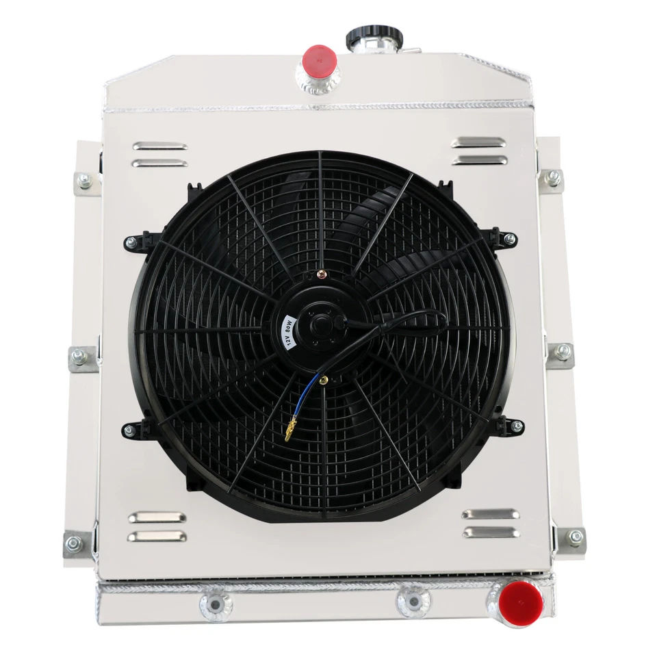 4 Row Aluminum Radiator+Shroud Fan for 1947-1954 Chevy 3100/3600/3800/3900 Truck Foto 3 de 4