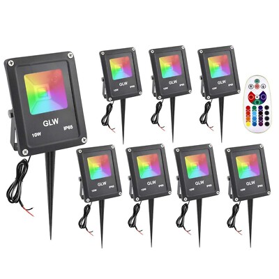 10W Low Voltage Landscape Lighting RGB Color Changing LED Landscape Lights Re...