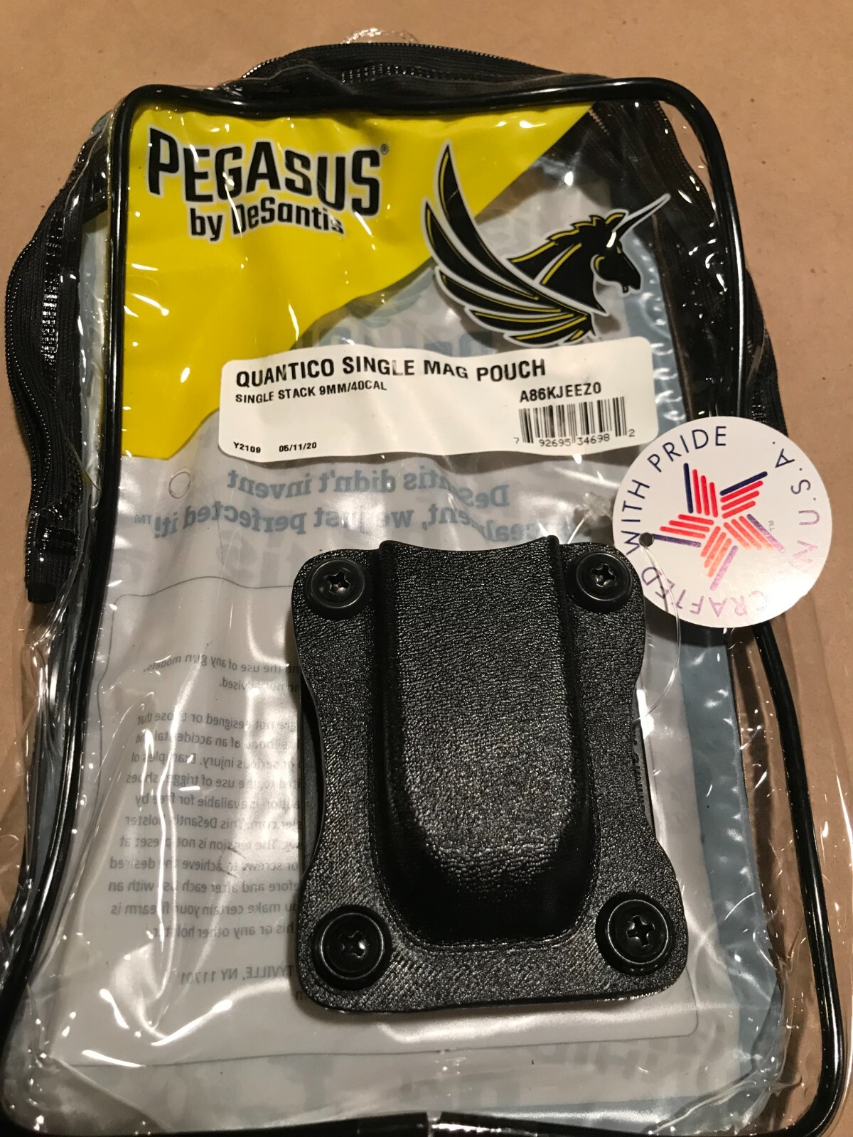 Desantis Pegasus Single Magazine Pouch for 9/40 Single Stack Magazines