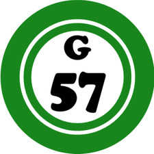 G 57 G57 Bingo Ball - 100 Pack Circle Stickers 3" x 3" Hobby Number Board Lucky