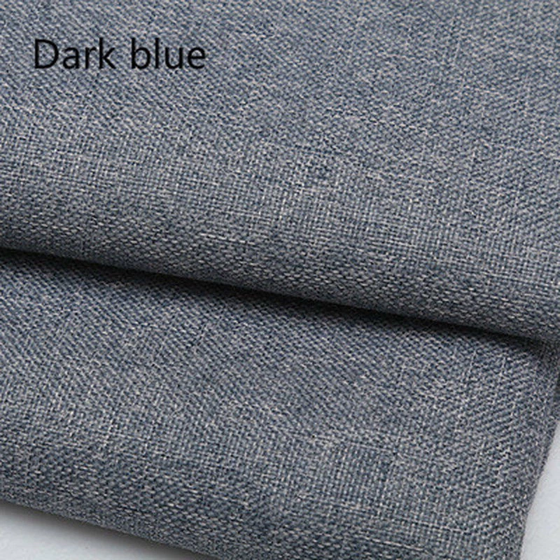 Cotton Linen Fabric Cloth Thickened Cushion Cover Sofa Pillow Solid Color Craft - Image 3 of 4
