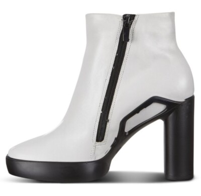 ECCO Shape Sculptured Motion 75 Lederstiefel Schuhe weiß Größe UK 7,5 EU 41