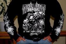 CAMISETA MOTERA AUSTRALIANA INFIEL MANGA LARGA SI NO TE GUSTA DEJA NEGRA NUEVA
