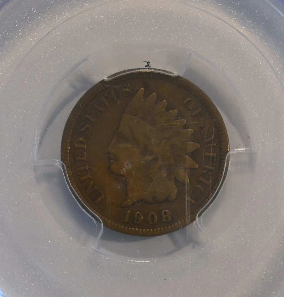 1908-S Indian Head Cent VF20 PCGS free shipping - Image 2 of 3