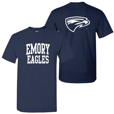 Emory Eagles Front and Back Print T-Shirt - Navy