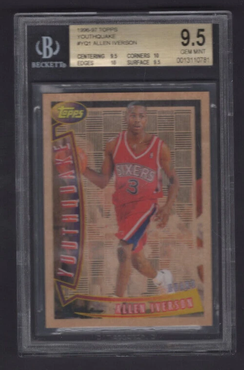 Allen Iverson Basketball Grade 10 Rookie Sports Trading Cards