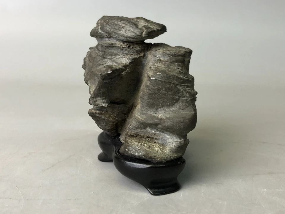 Y7742 OKIMONO Suiseki viewing stone wooden stand Japan antique decor interior - Image 4 of 4