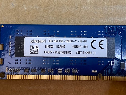 8GB Kingston K66GKY-HYA PC3-12800U DDR3-1600Hz non-ECC Unbuffered Desktop RAM - Picture 3 of 8
