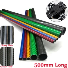 2X Carbon Fiber Tube OD 6/8/10/12/14/16/20/22/25/30mm X 500mm Long for RC models