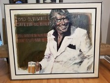 RARE SIGNED ORIGINAL 1978 ALDO LUONGO ART ON CANVAS THE HAWK 