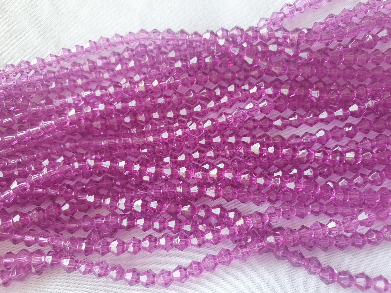 Joblot 10 strings (1000 beads) 4mm purple color Bicone Crystal beads new item
