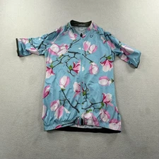 Velocio Jersey Mens Medium Blue Floral SE Short Sleeve Cycling Bike Road
