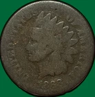 1868 Indian Head Cent Choice Almost Good AG+ Coin #28791