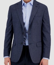 Tommy Hilfiger Men's Blue Pattern Modern Fit Sport Coat Suit Jacket Size 36S