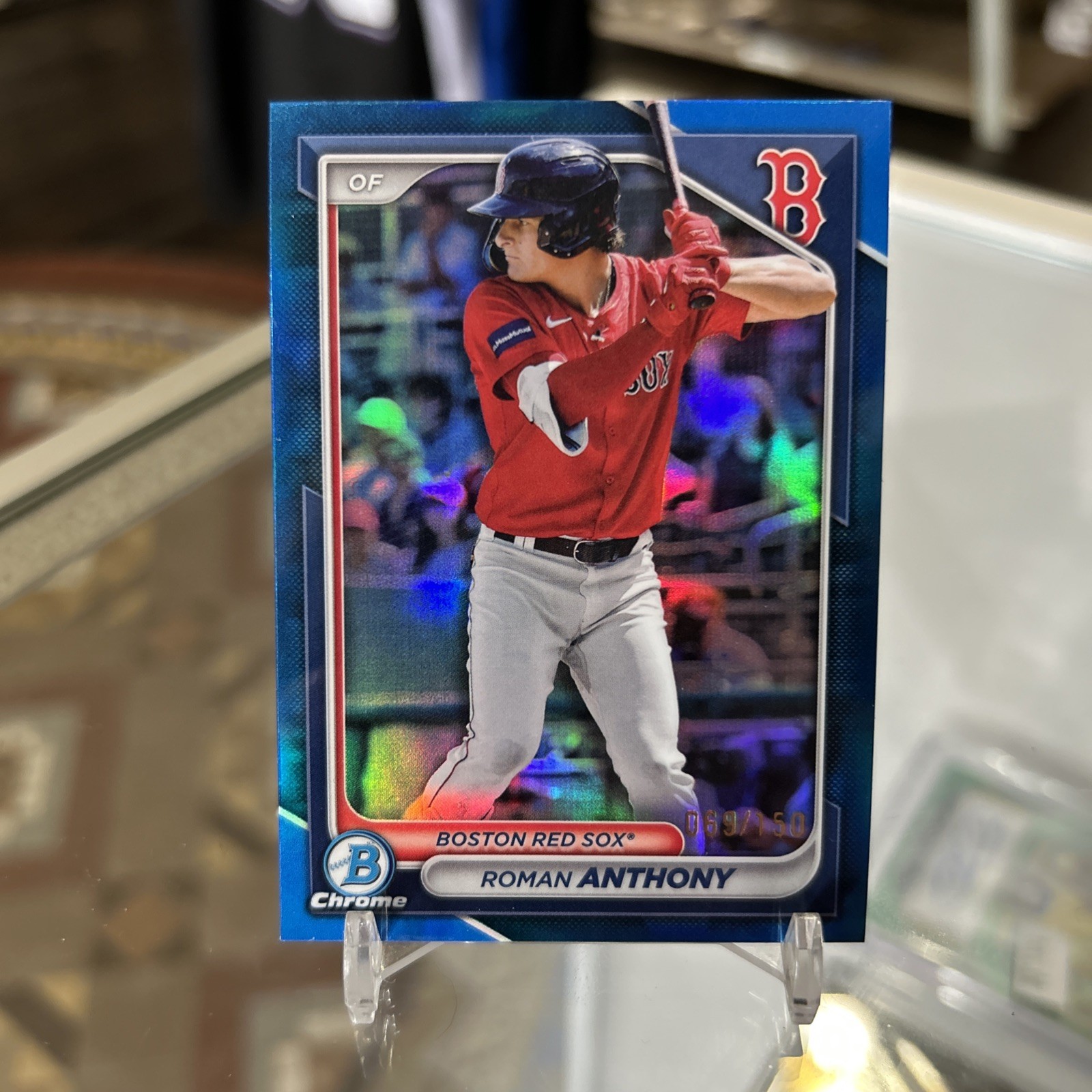 2024 Bowman Chrome BCP-235 Roman Anthony Rookie RC True Blue Refractor SP /150!!