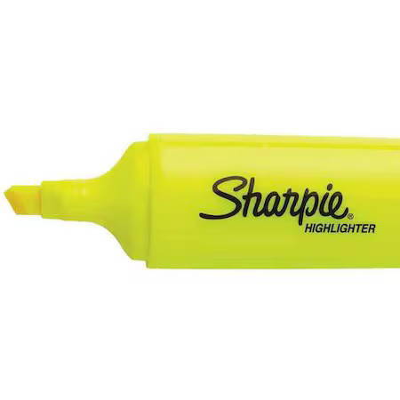 Sharpie 25005 Highlighter, Standard, Yellow, Pk12