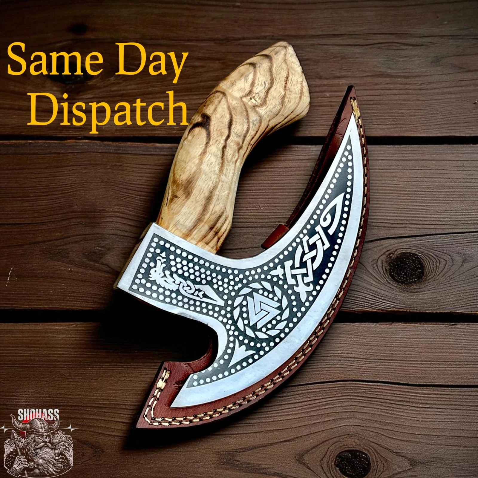 Pizza Cutter X Handmade Viking Style Wood handle With Sheath Best Kitchen Gadget
Opens in a new wind