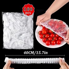 100pcs Reusable Elastic Food Covers Stretch Bowl Plate Wrap Plastic Seals