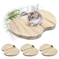 Wooden Hamster Cage Platform Set Bird Wood Perch Stand Board Habitat 4 PCS