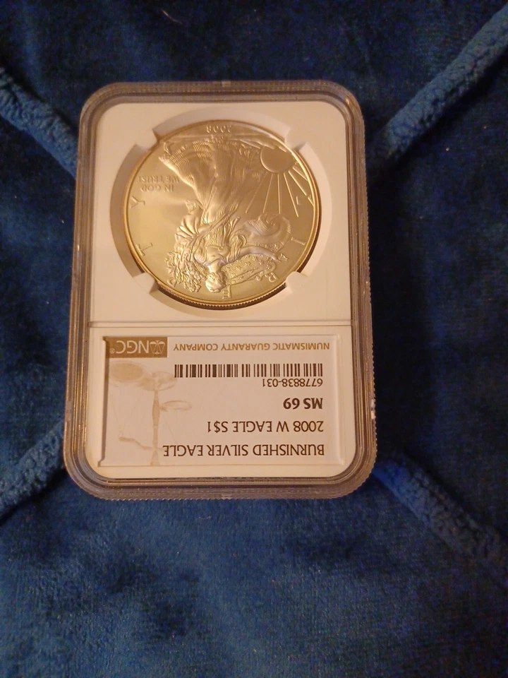 American Silver Eagle 2008-W bruñido Foto 4 de 4
